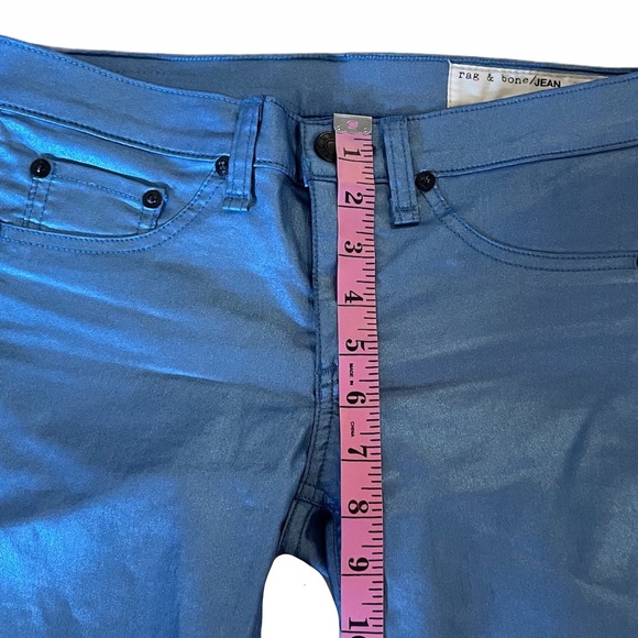 Rag & Bone Sky Blue Metallic Jean Leggings - Picture 10 of 12